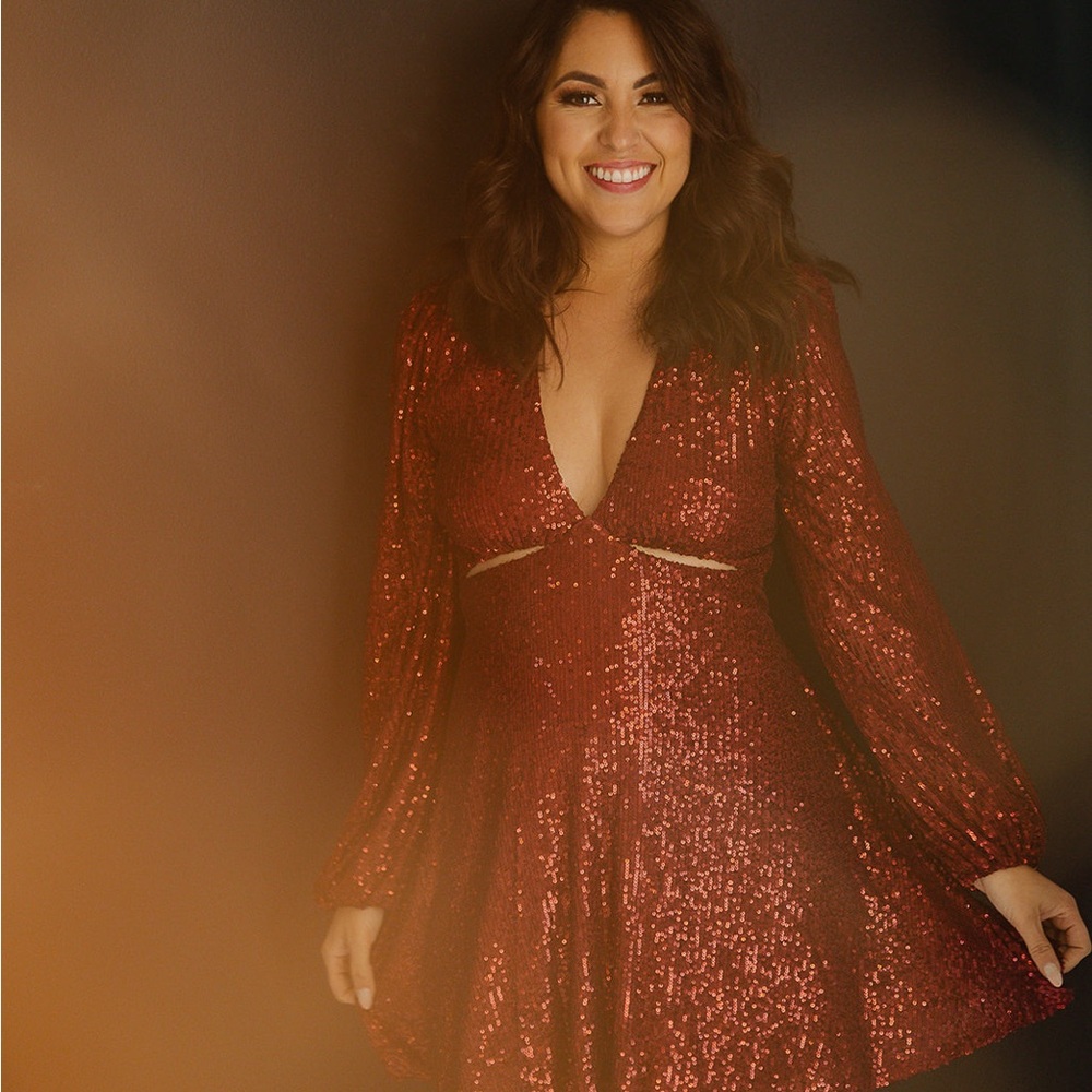 Elegant Red Sequin Dress